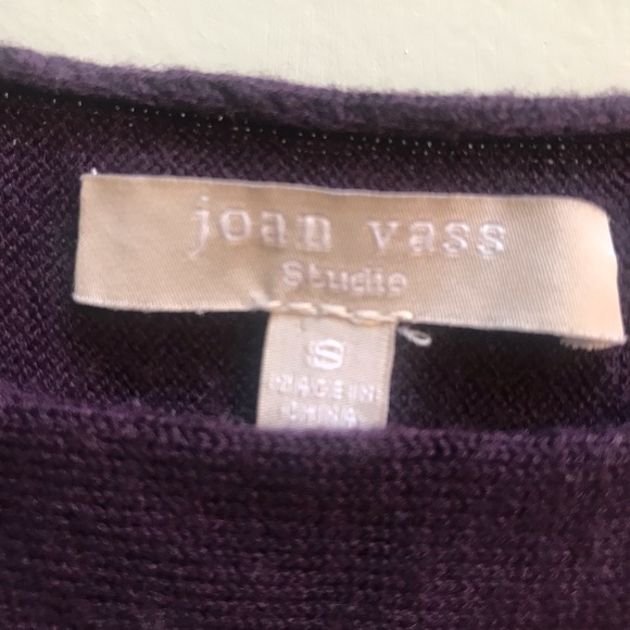 |Joan Vass| Hi Lo Purple Tunic Sweater Purple Sz S - Picture 3 of 5